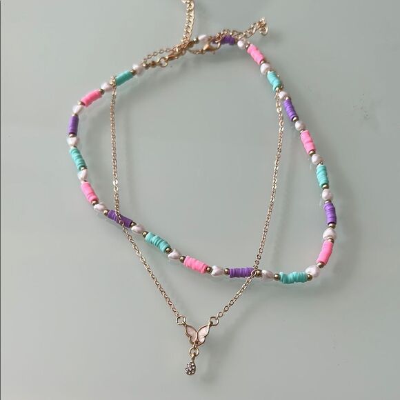 Anthropologie Jewelry - Colorful Necklace with Butterfly A1046